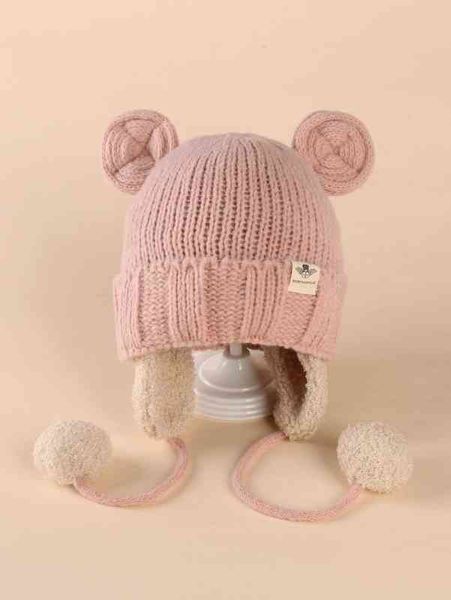 

baby cartoon ear decor knit hat she, Yellow