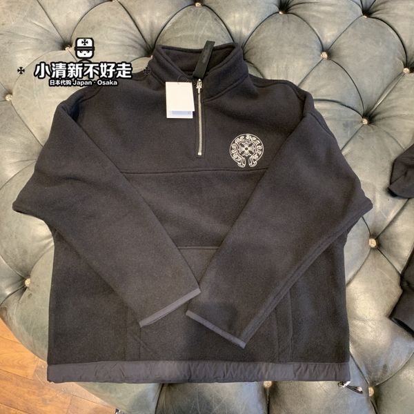 

hearts japanese chrome crosin new cross horseshoe sword fleece sweater, Black