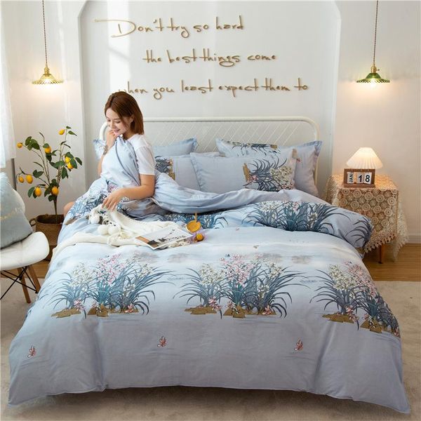 

bedding sets duvet cover set gift 4pcs autumn/winter thick cotton quilt sheet bed full size comforter luxury