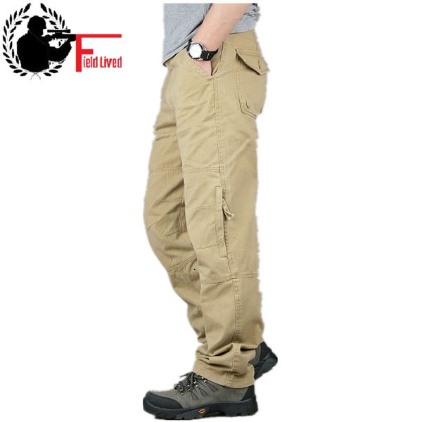 

30-40 men's cargo pant baggy casual men tactical pant multi pocket military overall male outdoors long trouser army 210518, Black