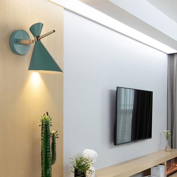 

c-ecc nordic wall lamp bedroom simple background living room bedside e27