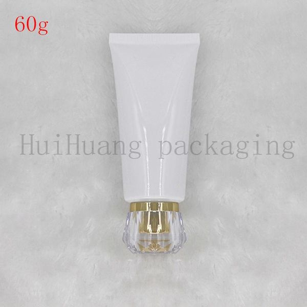 

storage bottles & jars 30pcs 60g empty white soft refillable plastic lotion tubes squeeze cosmetic packaging, cream tube screw lids bottle c