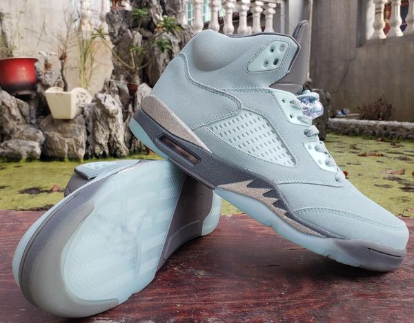 

with box 5 bluebird mens basketball shoes trainers 5s wmns p blue football grey-metallic silver-white outdoor sports dd9336-400 size us7-13