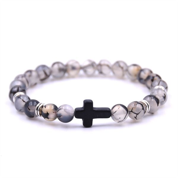 

70% off jewelry can be mixed batch natural stone black cross elastic line bracelet