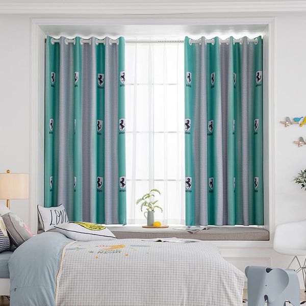 

curtain & drapes childlike short shading cloth cute cartoon printing children's room small window bay curtains for living bedroom