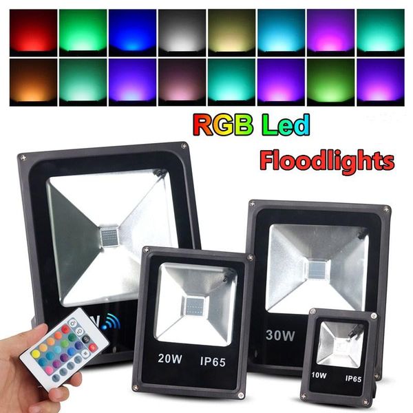 

floodlights rgb floodlight 200w 150w 100w 50w 30w ip65 led waterproof outdoor flood light ac85-265v party neon lamps with remote controller