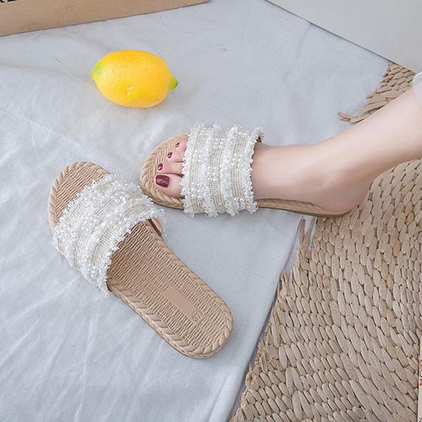 

slippers sandals for women to wear fairy fashion 2021 summer versatile flat, Black