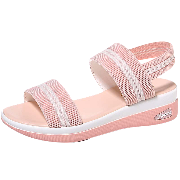 

open toe wedge sandals elastic band solid color women's shoes platform, Black