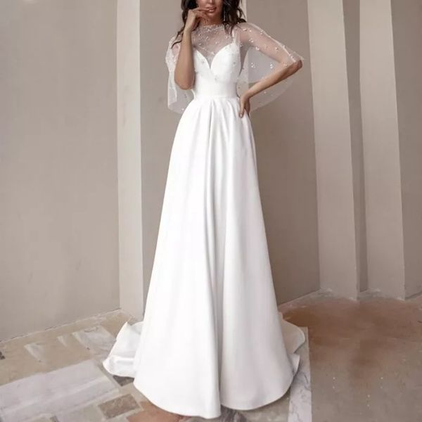 

vintage summer bridal gown beach backless lace scoop boho bohemain a-line wedding dresses real images in stock, White