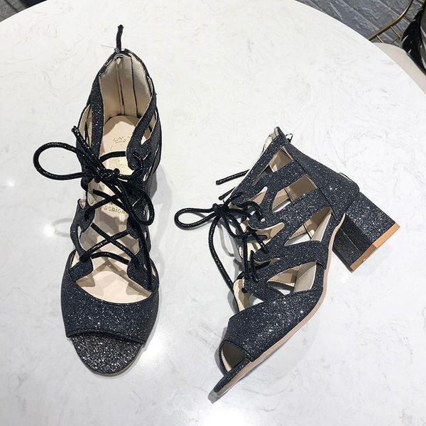 

sandals luxury summer wedding outdoor zapatillas female women shoes open toe for women's boots high heels a339, Black
