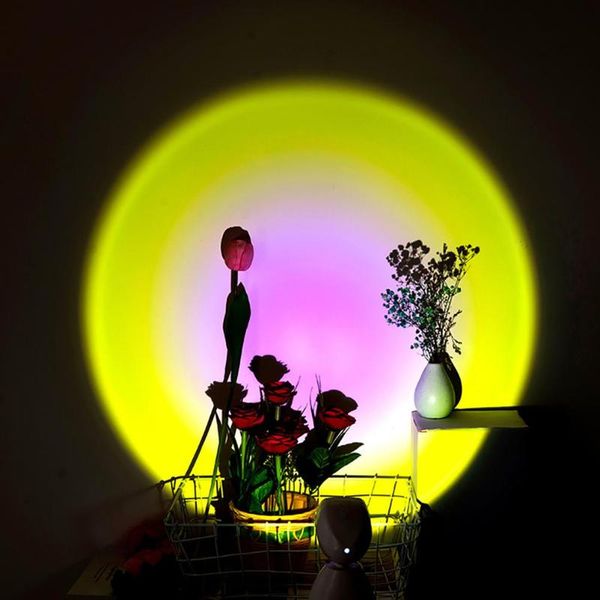 

party decoration sunset desk projection light robot figure led art lamp 360 degree atmosphere for home bar