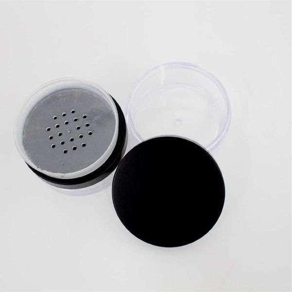

storage bottles & jars 40g plastic loose powder jar with sifter empty cosmetic container black matte cap makeup compact fast f195