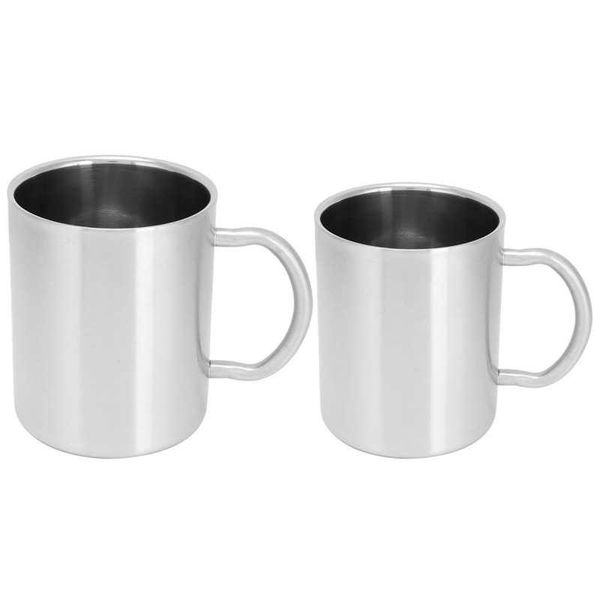 

stainless steel coffee mug water cup double layer insulated beer with handle for tea milk drink mugs
