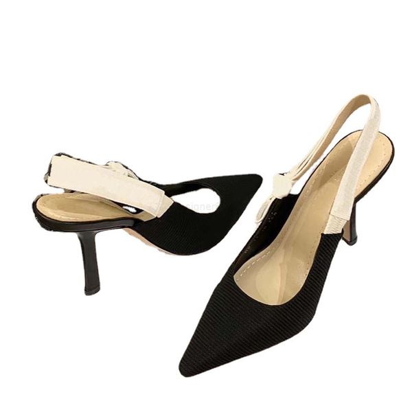 

heels classic designer fashion women dress shoes embroidered ribbons embellished flat bows sandals heel fabric of science and technology, Black