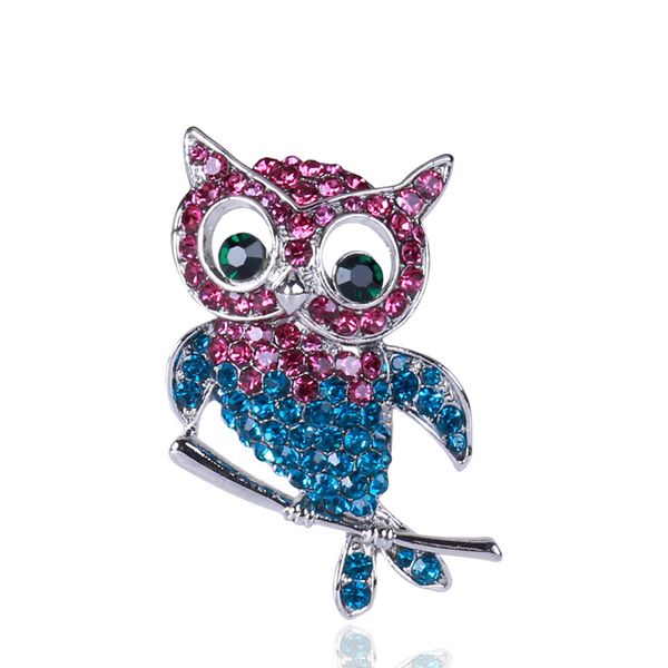 

factory fashion personality inlaid diamond color matching owl brooch creative clothing brooch accessories temperament cute fun anti light pi