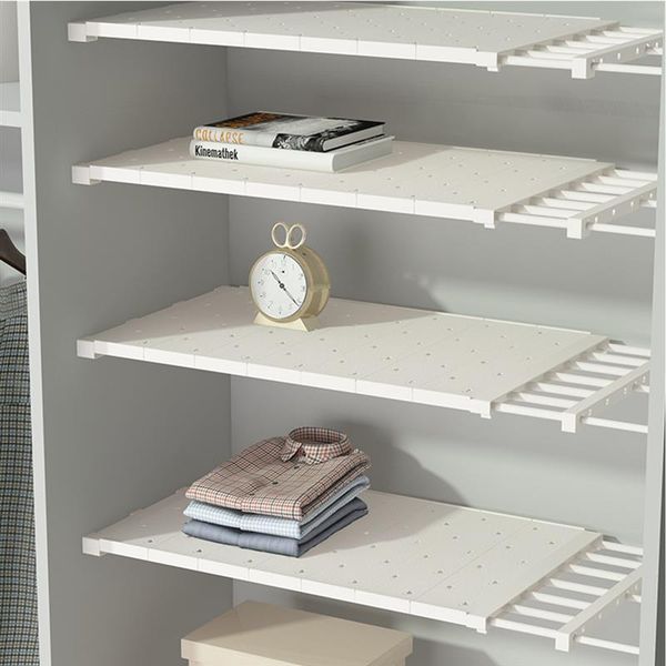 

hooks & rails wardrobe retractable storage holder shelf rackcabinets layered partition kitchen bedroom paste type organizer