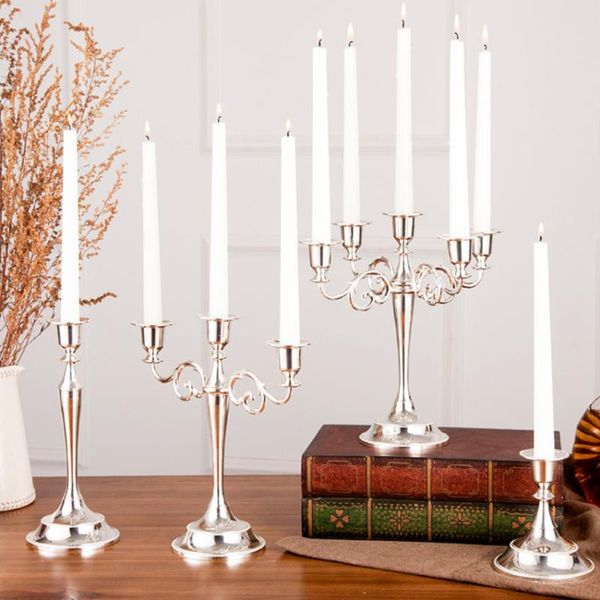 

5-light 3-arm continental gold zinc alloy metal classic royal candelabra candlestick el ktv wedding decoration gifts candle holders