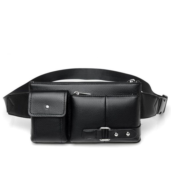 

waist bags men shoulder bag pu leather fashion man business sling crossbody for male 2022 casual handbag travel black