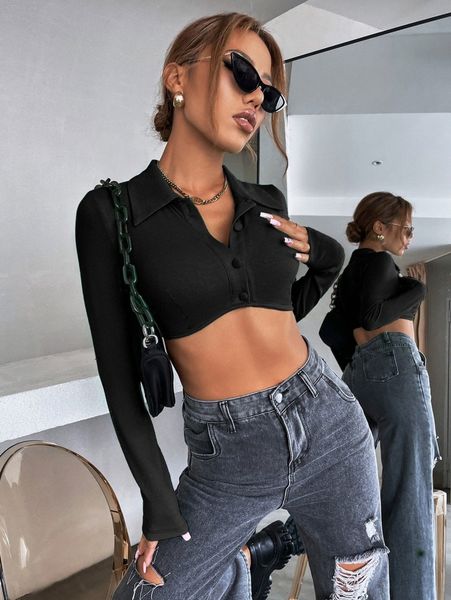 

single breasted crop ribbed knit r4ar#, White