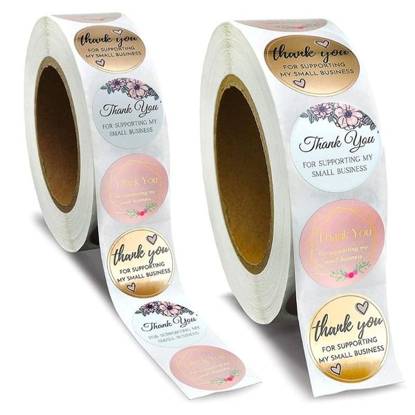 

gift wrap t5ef 500 pcs/1 roll thank you label stickers flower decor craft per stationery adhesive sealing baking paper