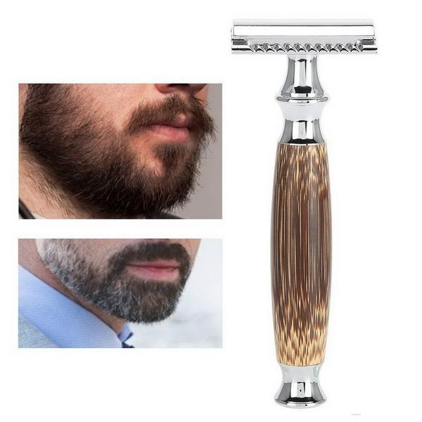 

hair clippers natural bamboo handle rust-proof metal old-fashioned safety razor double-edged color
