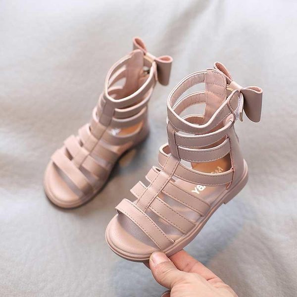 

sandals summer girls' beach kids korean gladiator boots roma princess shoes for children 2 3  5 to 7 8 years old shoe, Black;red