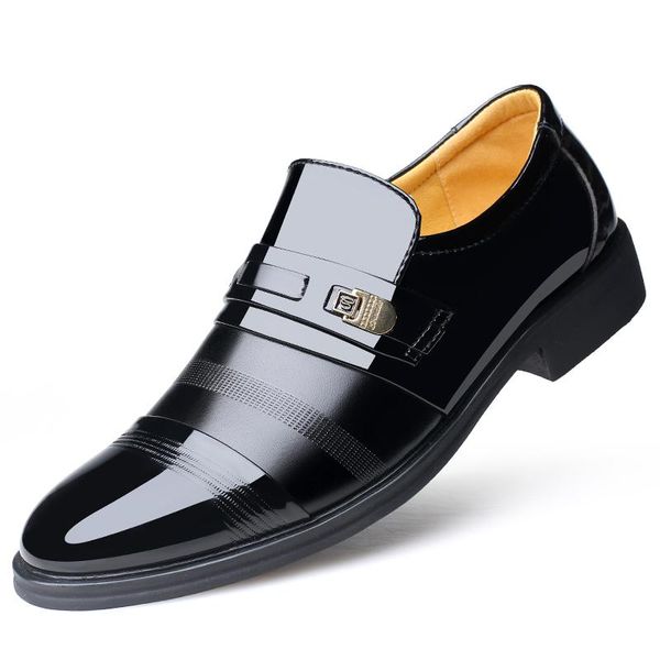 

dress shoes fashion brown black mens business genuine leather wedding slip on