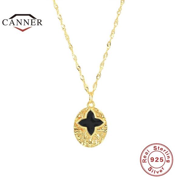 

chains canner real 925 sterling silver black cross pendant necklace for women men clavicle choker chain necklaces female gifts jewelry