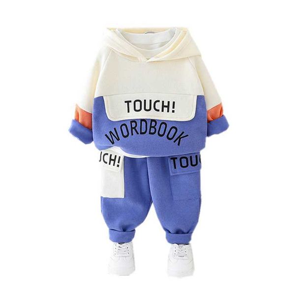 

new spring children clothes baby boys girls letter hooded jacket pants 2pcs/sets kids infant clothing toddler casual sportswear x0902, White