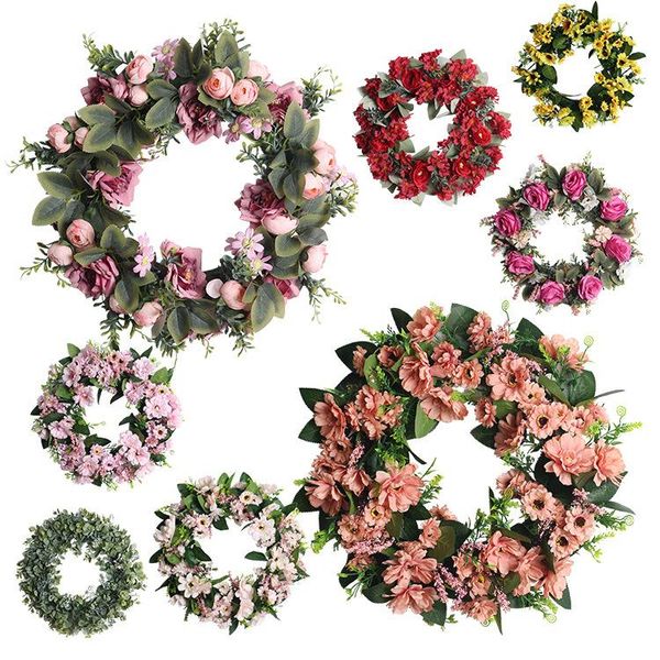 

decorative flowers & wreaths artificial flower plant simulation fake silk wreath home decoration salon wedding mariage party door office roo