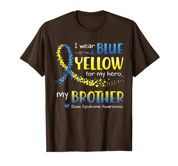 

I Wear Yellow Blue For My Brother Down Syndrome Awareness T-Shirt, Mainly pictures
