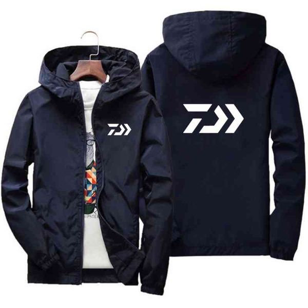 

dahe - men's hooded casual et, zipper, thin, spring and summer, 2021, Black;brown