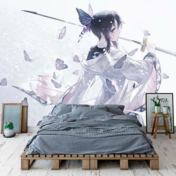 

wallpapers anime demon slayer kimetsu no yaiba wall murals kochou shinobu wallpaper custom 3d bedroom cosplay studio art