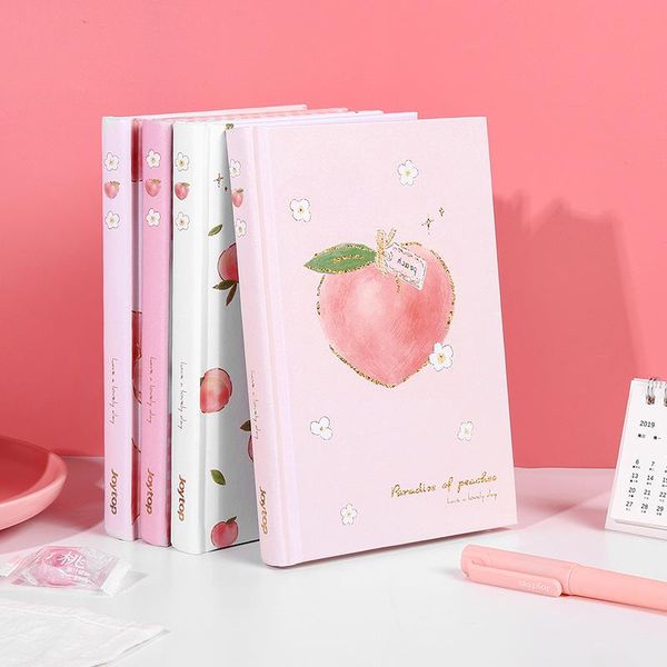 

"peach hardcover" journal diary cute notebook girls notepad study planner memo notepads, Purple;pink