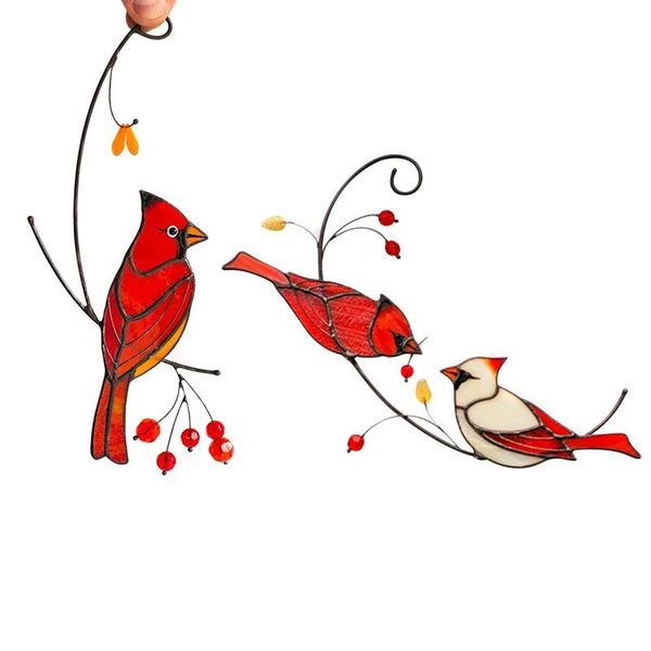 

decorative objects & figurines redbird hanging ornament garden decor bird craft home decorations