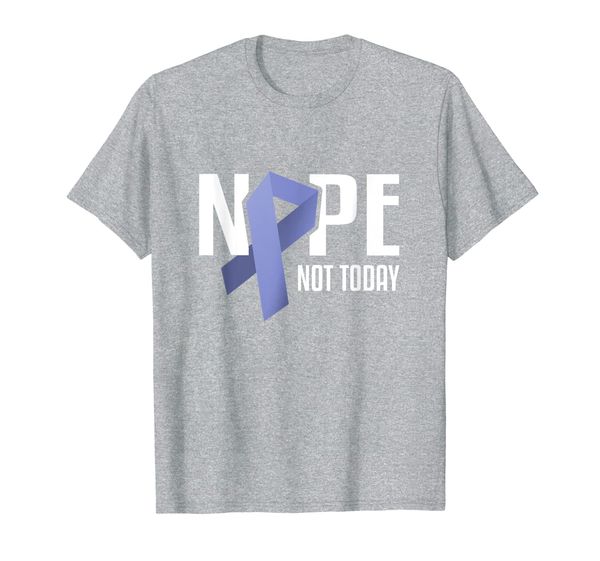 

nope not today esophageal cancer periwinkle support ribbon t-shirt, White;black