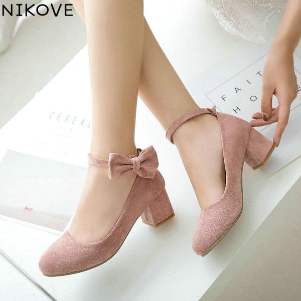 

dress shoes nikove 2021 women square high heel pumps zipper all match platform sweet style ladies size 34-43, Black