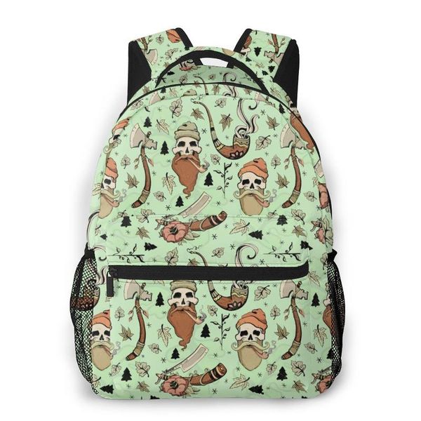 

backpack teenager bookbag travel bag lumber jack traditional tattoo pattern for lapschool bags
