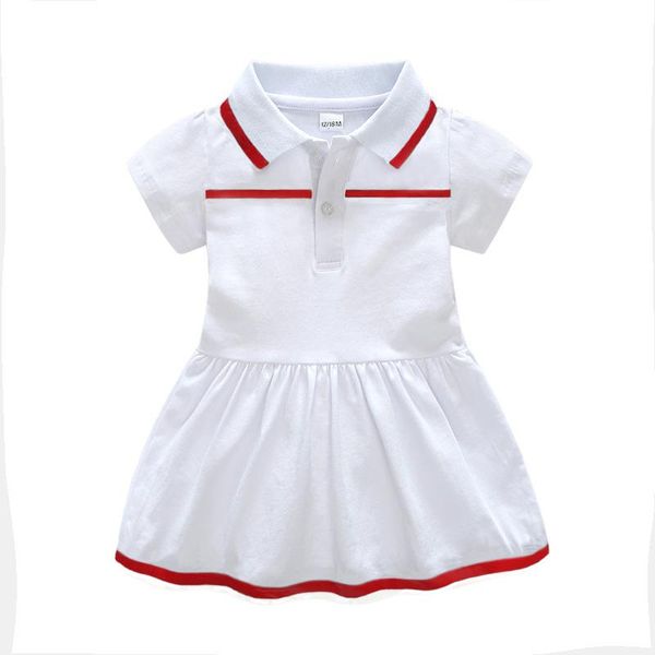 

summer fashion white born baby girls clothes cotton lapel ruched knee-length kids dresses for toddler christmas dress girl's, Red;yellow