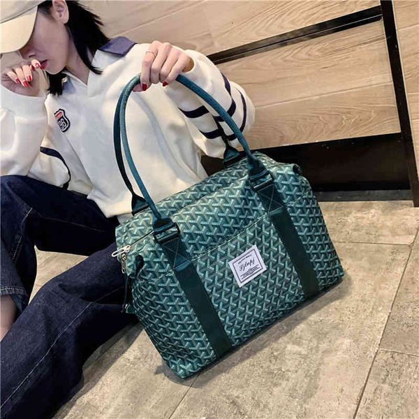 

2021 large capacity portable travel bag women's fashion sports outdoor fitness pony pendant storage, Blue;pink