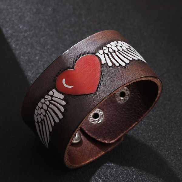 

qinuo new bracelet genuine cowhide love totem jewelry bracelet, Golden;silver