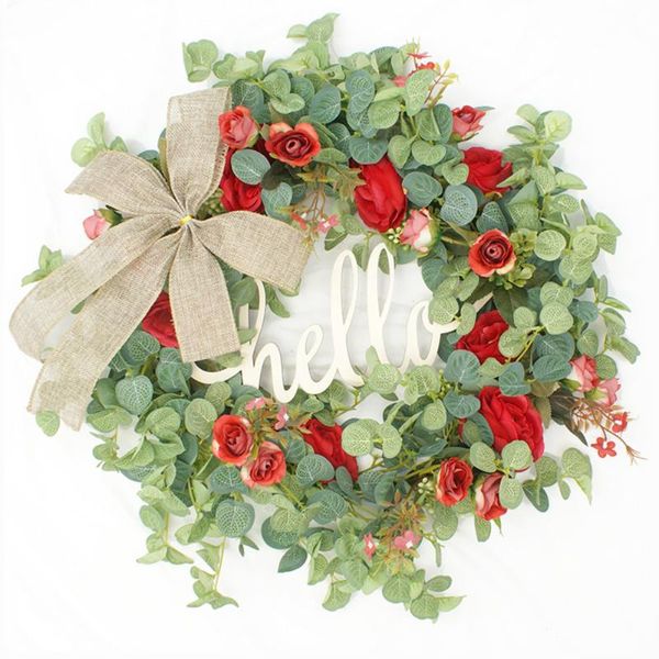 

decorative flowers & wreaths simulation wreath european style wedding party supplies spring decoration door hanging accessories artificial p