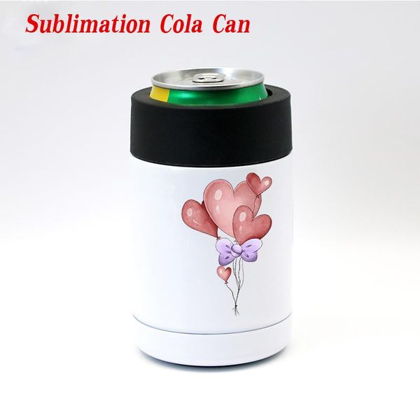 

water bottles 12oz sublimation cola can beer coffee cooler stainless steel cup heat transfer coating double wall wine tumblers