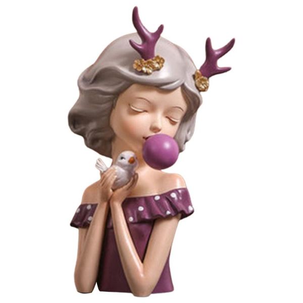 

novelty items home decoration sculpture bubble gum girl statue fashion resin figurine modern chic cabinet