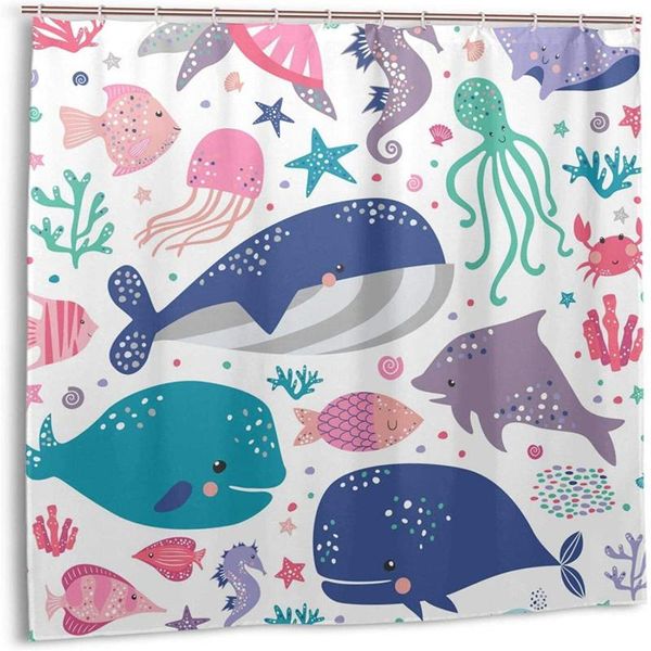 

shower curtains sea life waterproof curtain, cartoon curtain