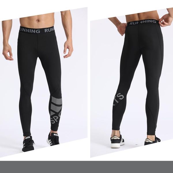 

running pants men's compression tights leggings sports gym fitness jogging quick dry trousers male workout training yoga bottoms, Black;blue