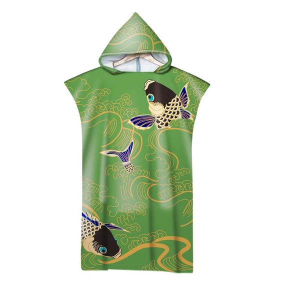 

towel carp design pattern printed beach adults soft hooded bath towels