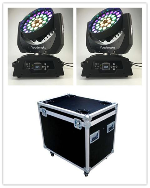 

effects 2 pieces with flightcase pro stage disco led moving head 36x15 zoom rgbwa wash movinghead light