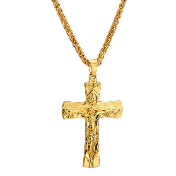

pendant necklaces hip hop cross jesus women men`s necklace, Silver