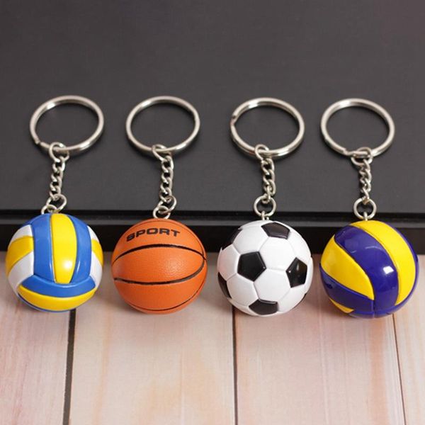 

keychains 3d sports basketball volleyball football key chains souvenirs keyring gift for men boys fans keychain pendant boyfriend gifts, Silver